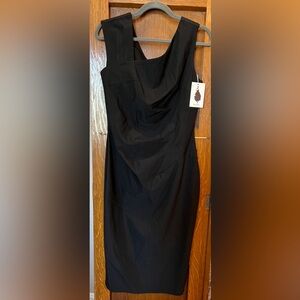 Elegant Black Strapless Sheath Dress
